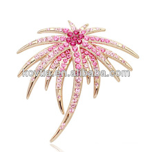 Lady broche de ouro favorito broche de cristal rosa strass